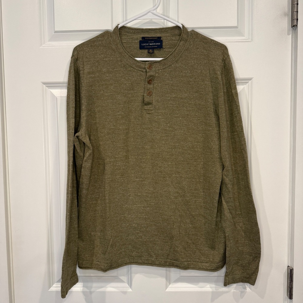 Lucky‎ Brand Mens Welterweight Henley Sweater Long Sleeve Size Medium